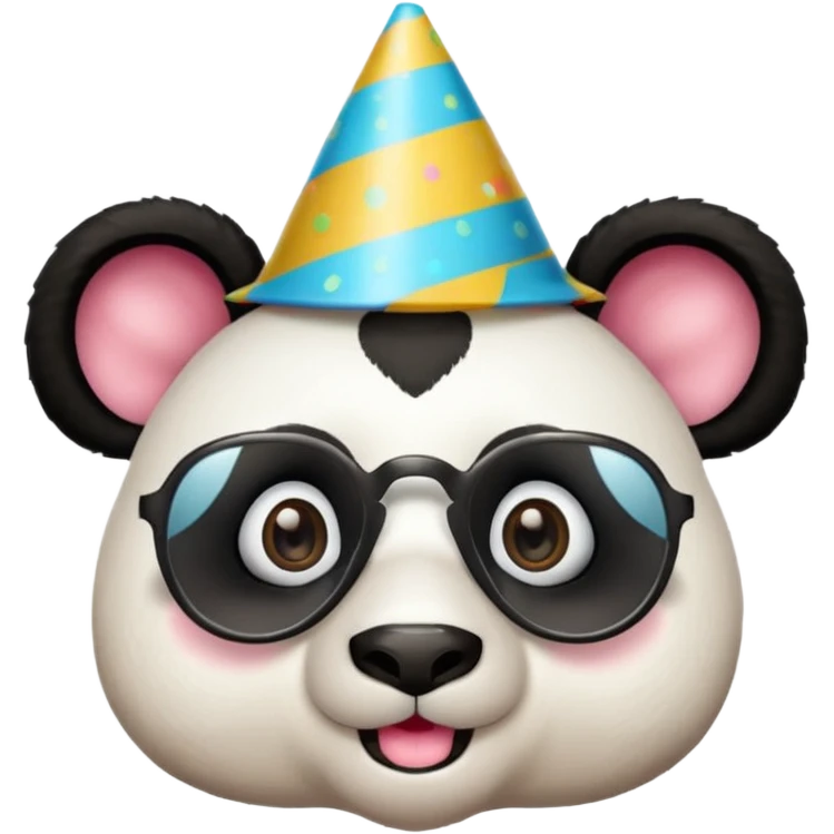 panda with party hats and opticals emoji