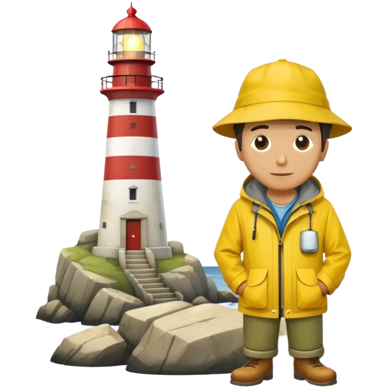 Fisherman near lighthouse  emoji