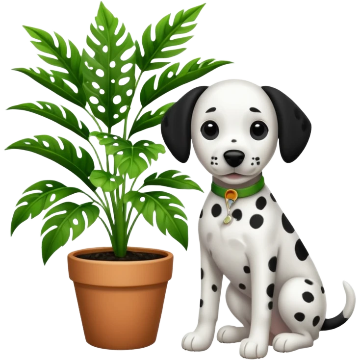Dalmatian and plant emoji