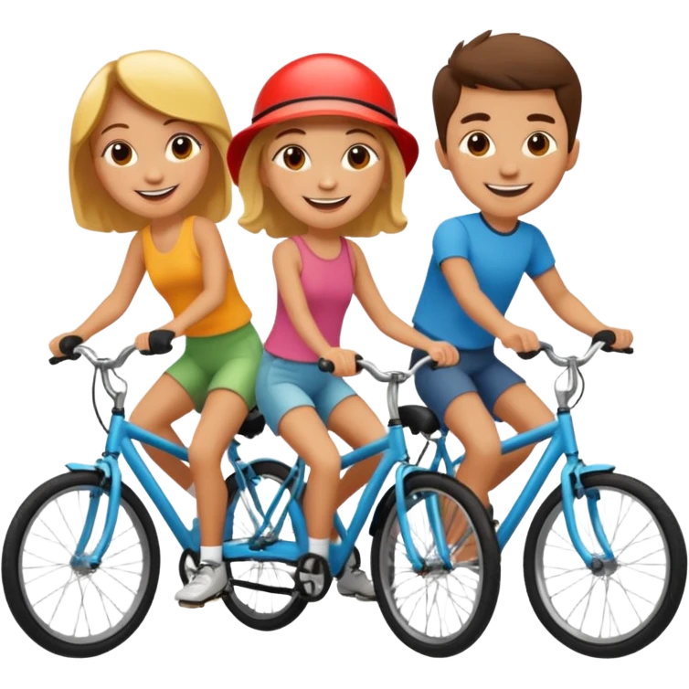 3 friend ride bike emoji