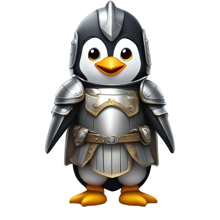 penguin wearing knight armor emoji