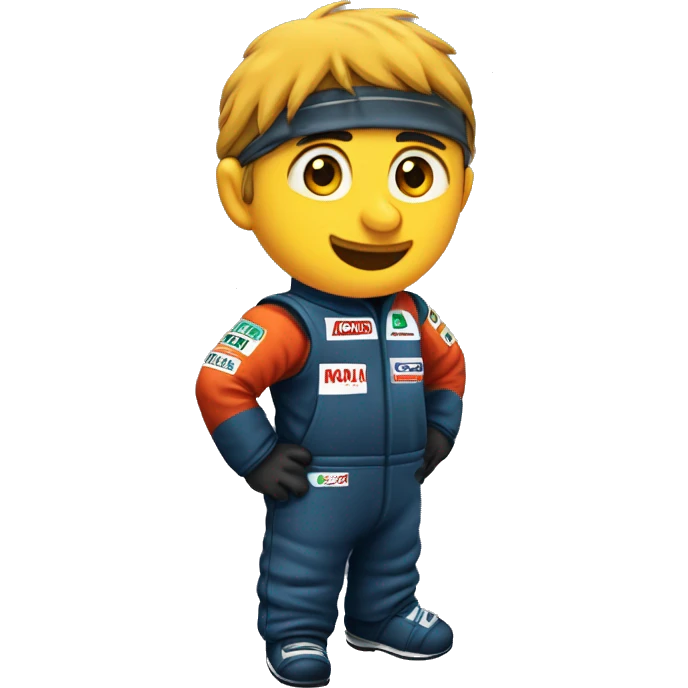 f1 aracı süren bir beb emoji