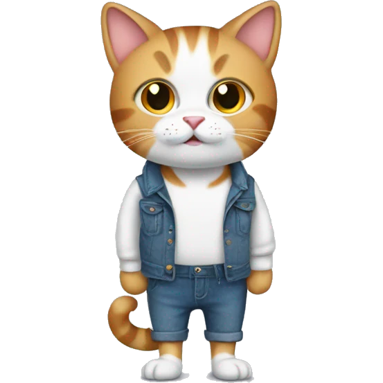 Cat wearing pant emoji