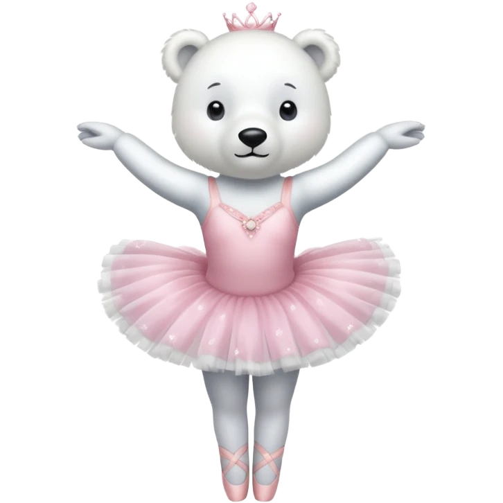 Polar bear dress as a ballerina emoji