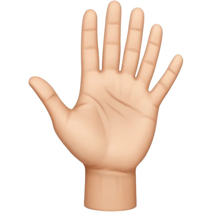 mano plana vista de lado apintando 45 grados hacia arriba emoji