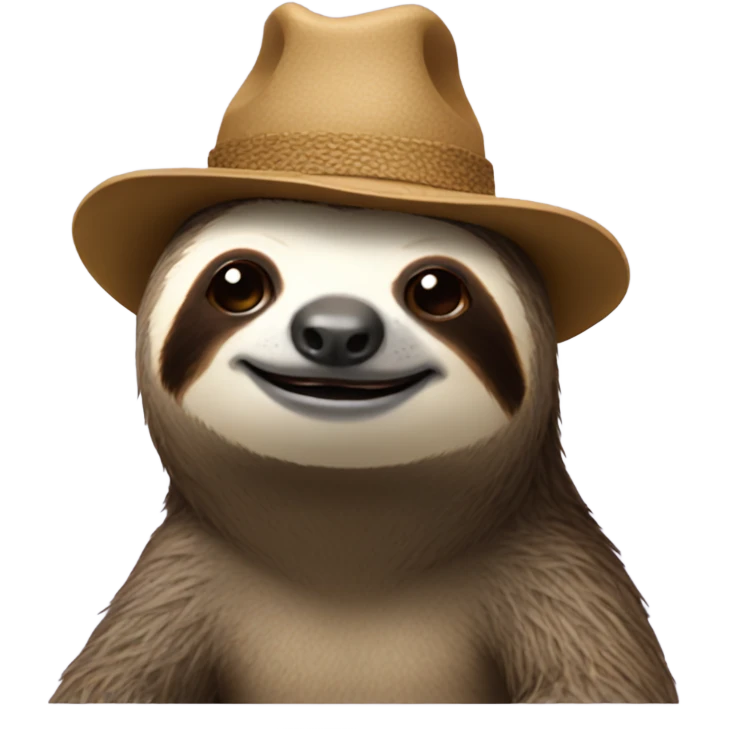Sloth wearing a hat emoji