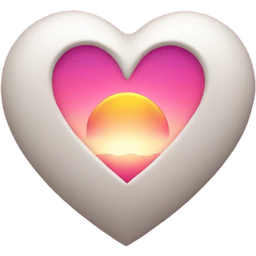 Heart with a pink sunset inside emoji