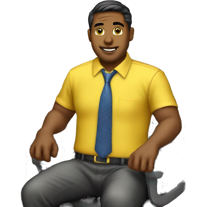 banker with yellow shirt men emoji