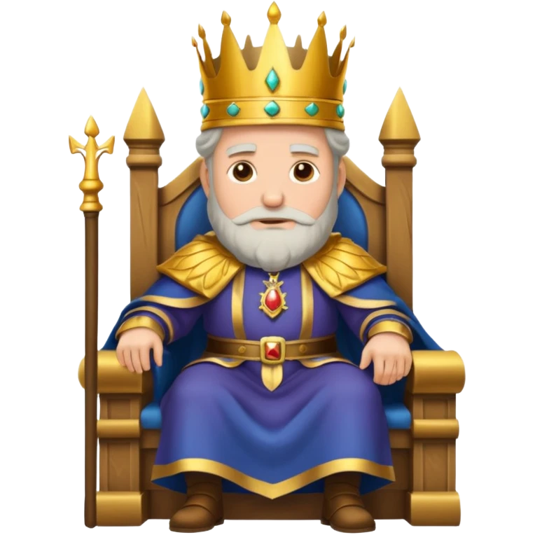 old king sitting on throne emoji