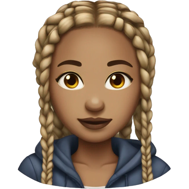 Light skin girl with box braids emoji