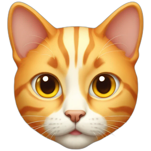 fully orange angular face cat cute yellow eyes emoji