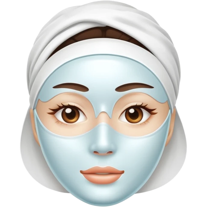 a white skincare beauty mask pack for face, without real face emoji