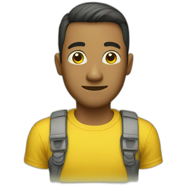 man in yellow t-shirt emoji