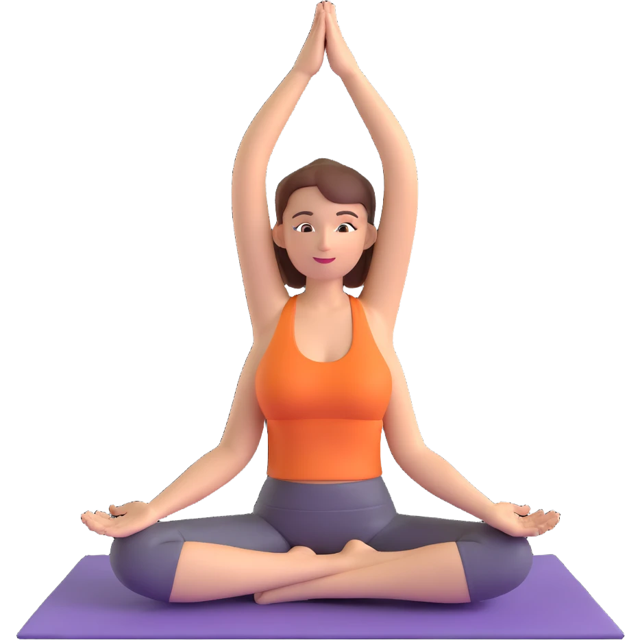 yoga woman in a different pose, simple emoji