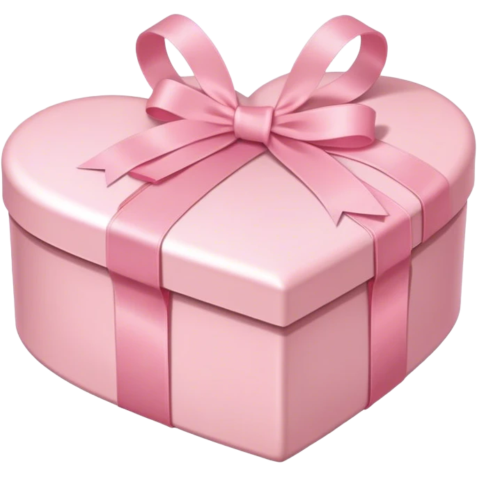 Heart shaped box with ribbon light pink emoji