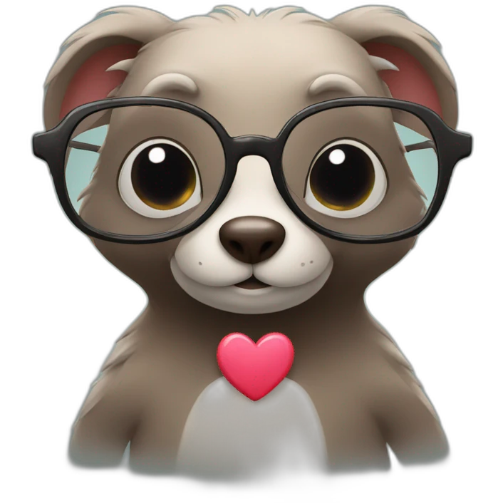 mole in glasses with hearts in his eyes and with raised paws emoji