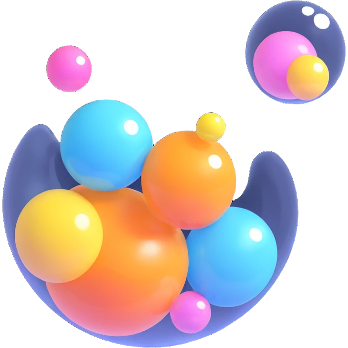 bubble, 3D style emoji