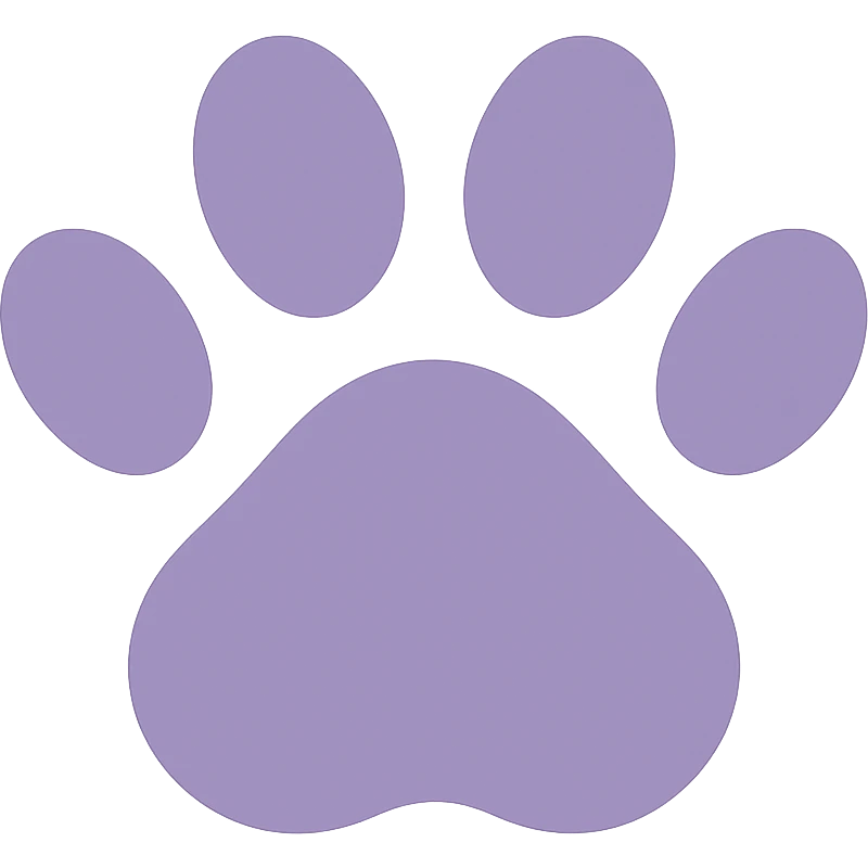 A dull purple Paw Prints emoji