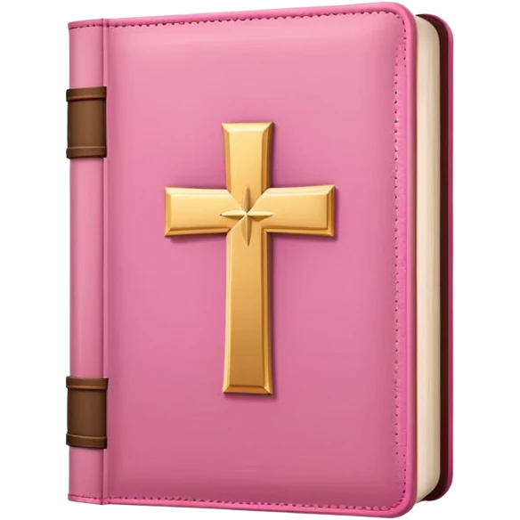 Pink Bible with cros on the front emoji