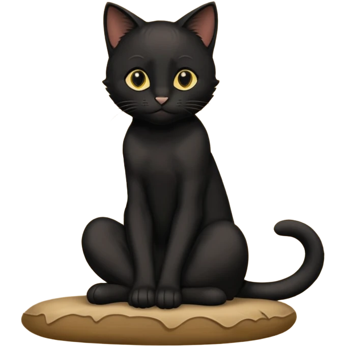 Chat noir peinture mignon assise peinture emoji