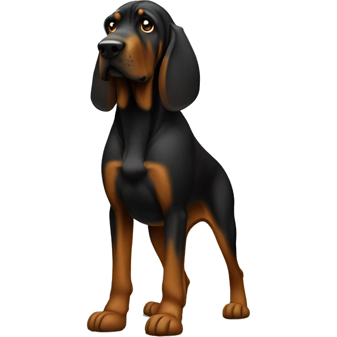 Black bloodhound standing  emoji