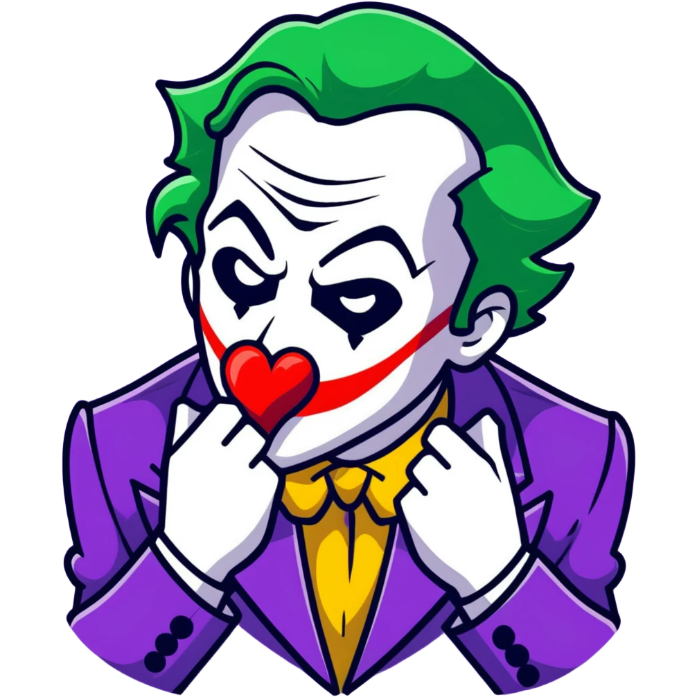 Joker breaking a heart emoji