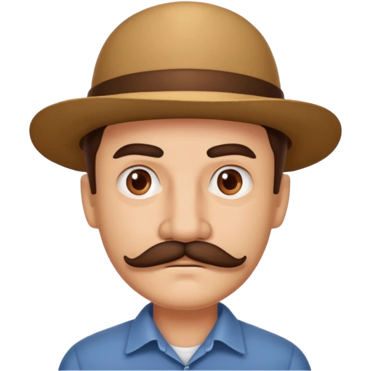 mustached man without hat emoji