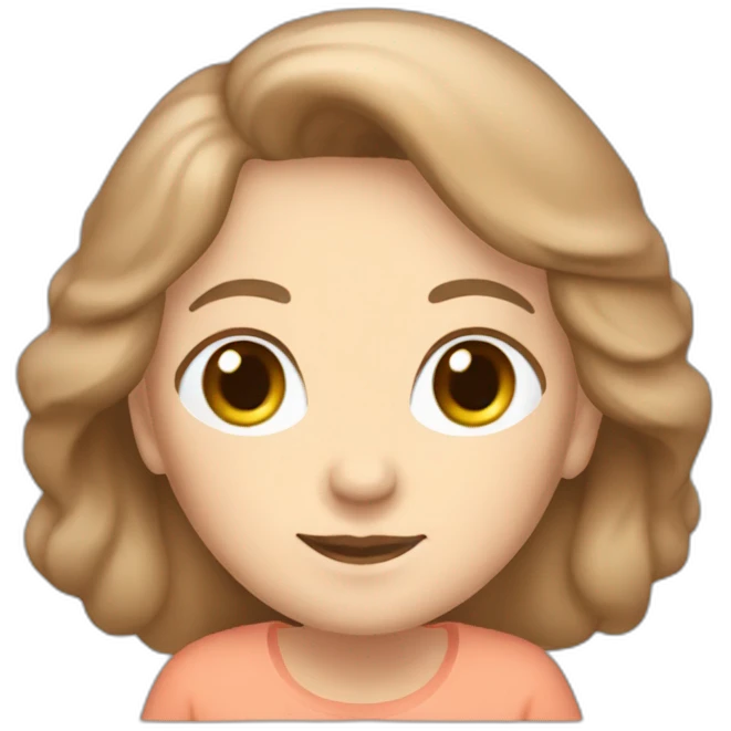 White 63 yrs old woman light brown hair with a salmon color T-shirt emoji