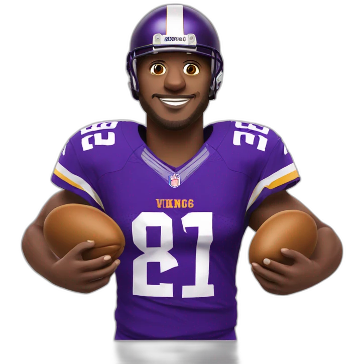 Minnesota vikings player holding eggplant emoji
