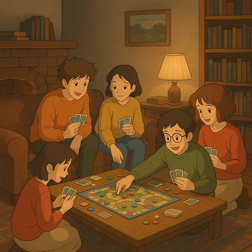 cozy game night scene emoji