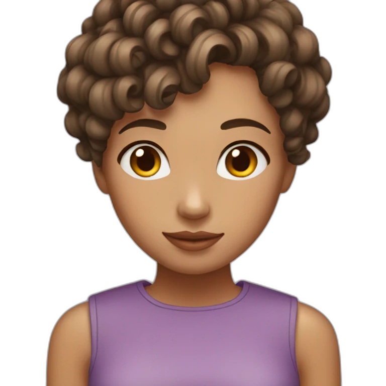 girl short hair and girlfriend curl short hair emoji