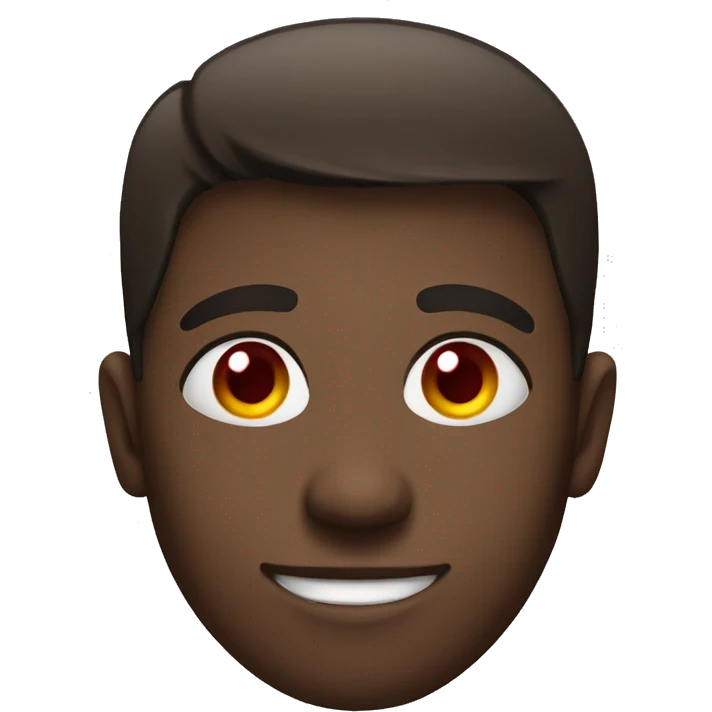 person with low red eyes smiling emoji