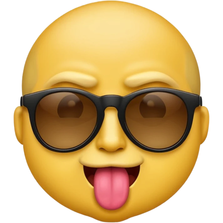 arrogant emoji wearing dark sunglasses sticking its tongue out emoji