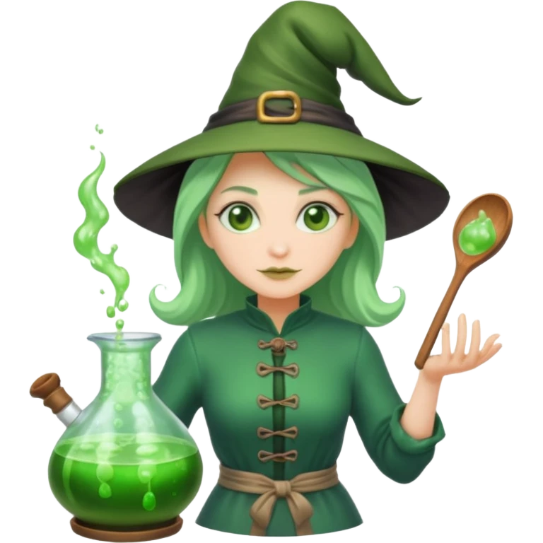green witch cooking potion emoji