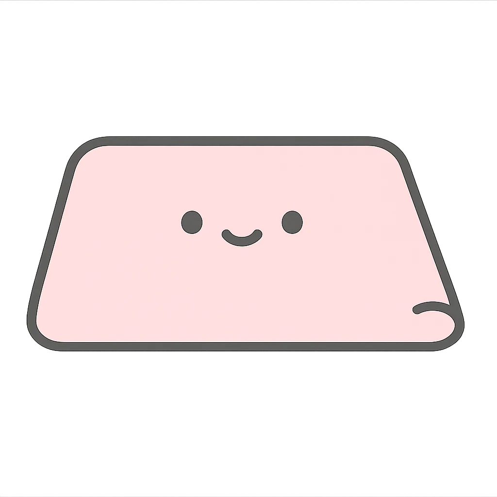 cute pink mat, simple and charming, soft rounded edges, icon or sticker style emoji