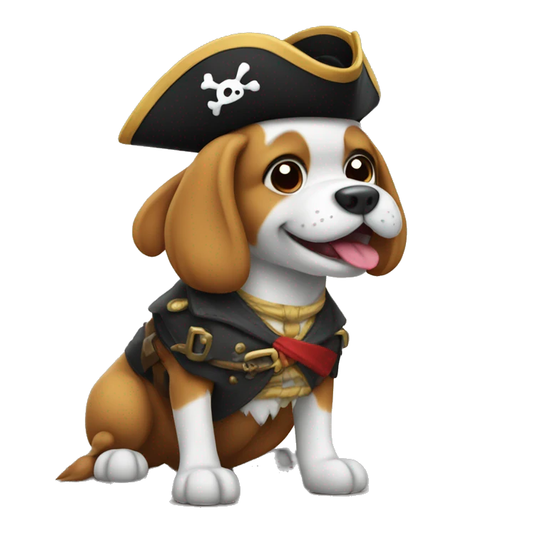 Dog dressed as pirate emoji