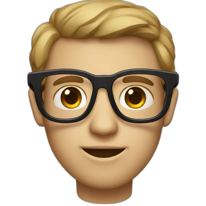 Nerd with wayfarer glasses emoji
