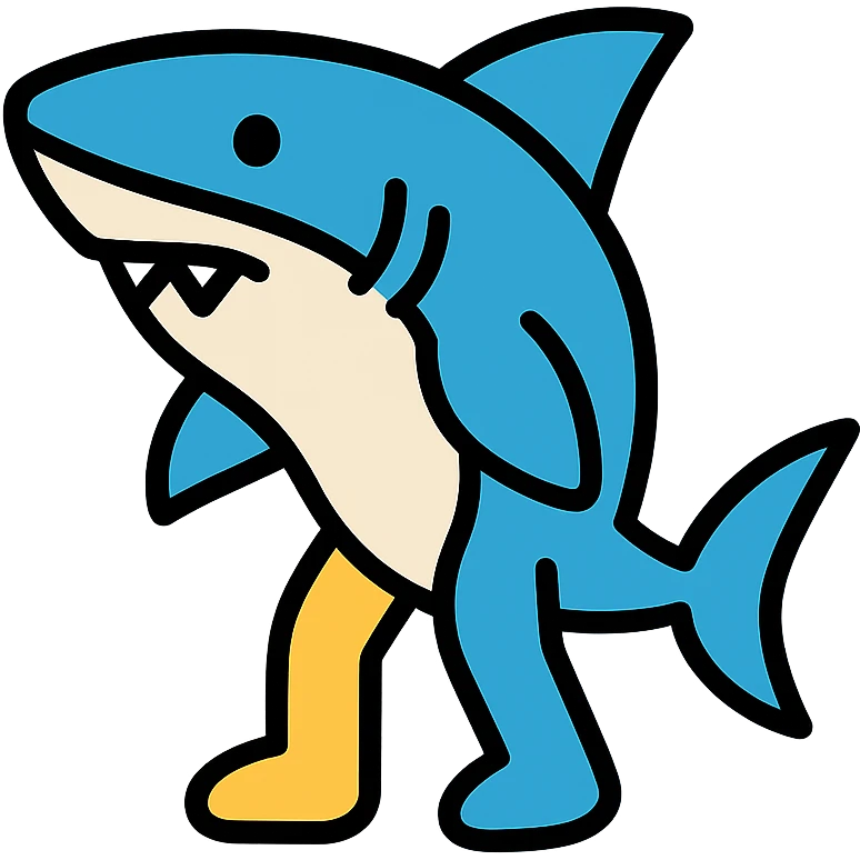 shark with legs colored icon emoji