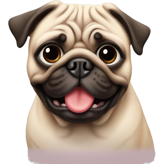 pug blowing a kiss emoji