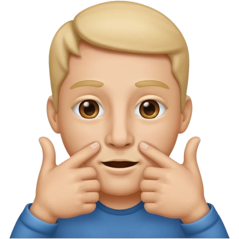 Face with hands interlocked and covering nose and mouth and thumbs sticking up emoji