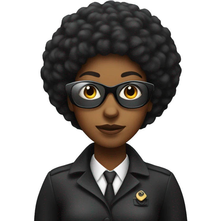 a black woman spy with an afro emoji