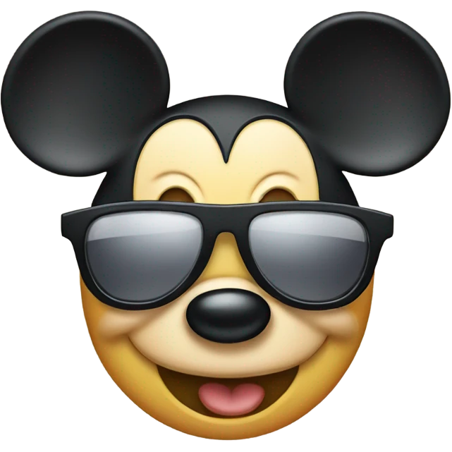 mickey mouse face with sunglasses emoji