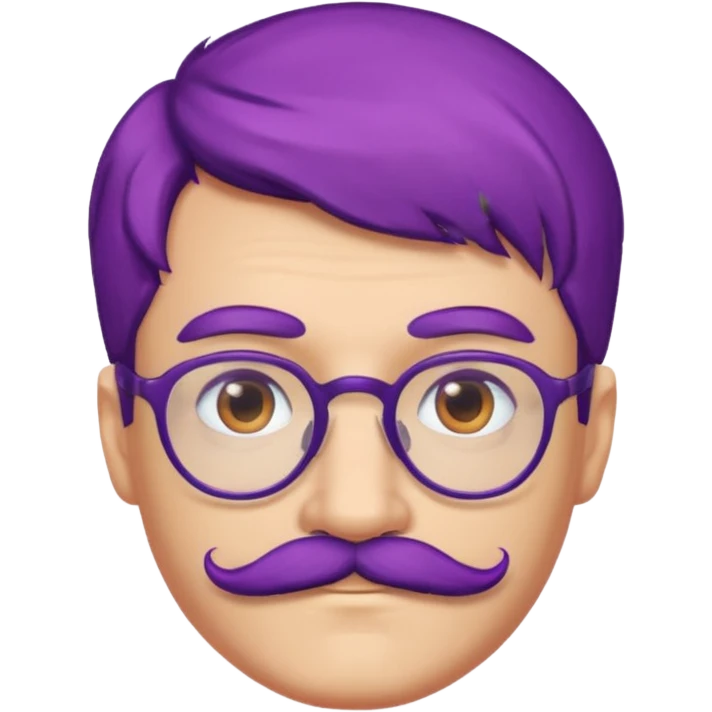 mustached purple haired spectacled emoji