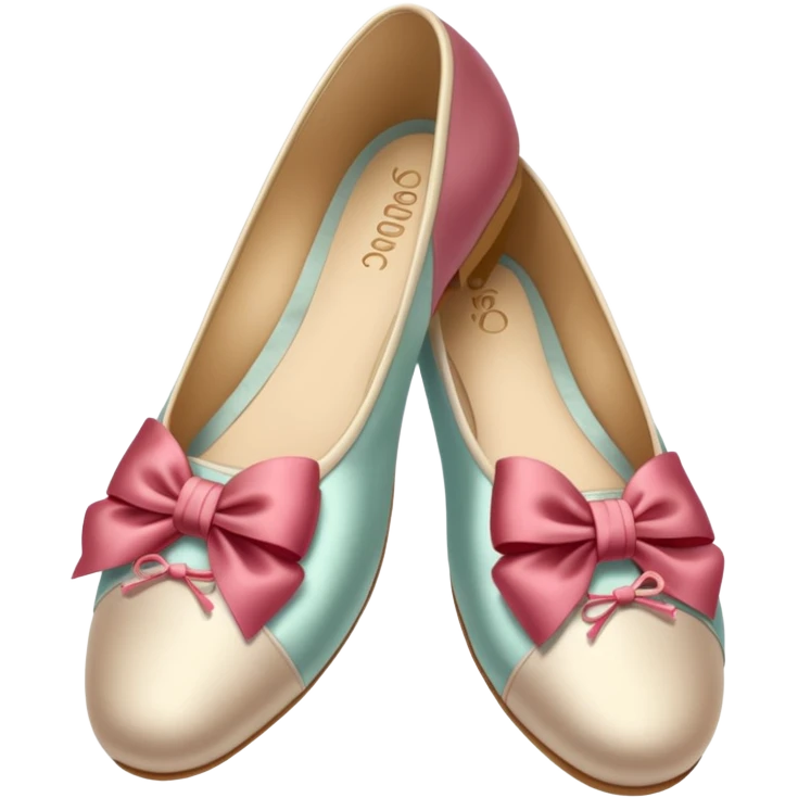 Beige realistic silk bow ballerina shoes emoji
