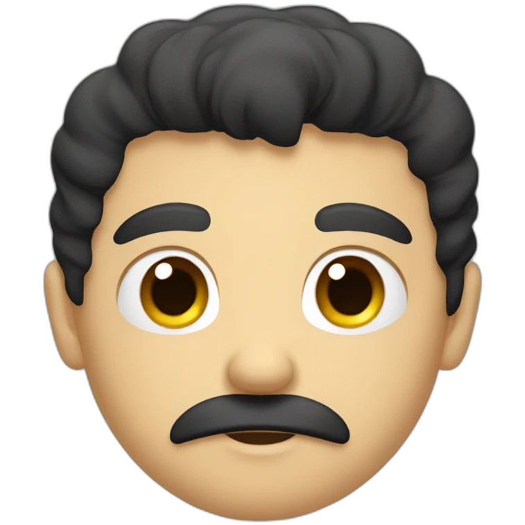 Hungry men with black hair and Little mustache  emoji