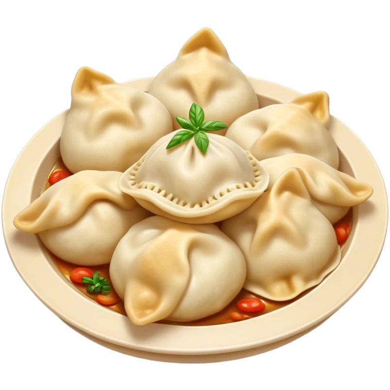 Cinematic Realistic Pierogi Dish Emoji, depicted as tender dumplings filled with savory ingredients rendered with lifelike textures and warm, inviting lighting. emoji