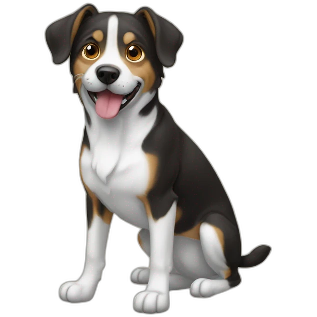 Chat sur un chien emoji