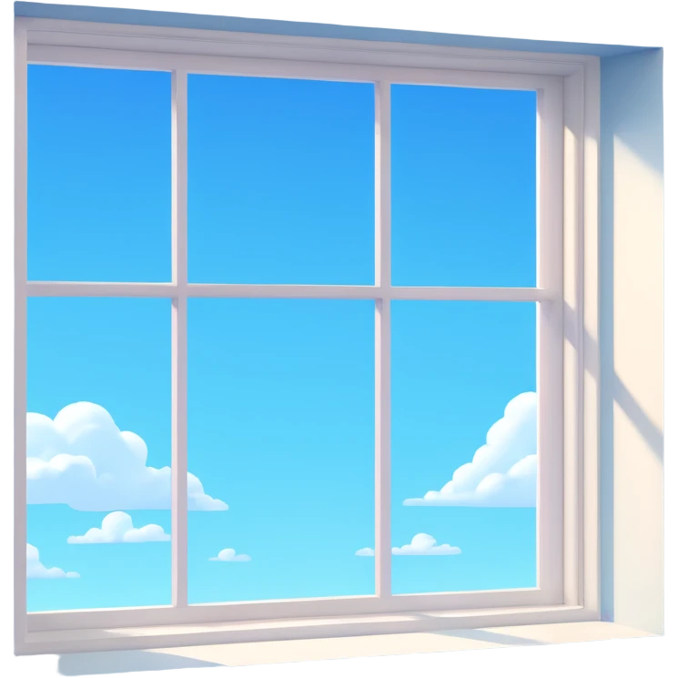 a big window with a skylight and blue sky emoji