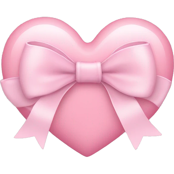 pastel pink heart with bow around it emoji