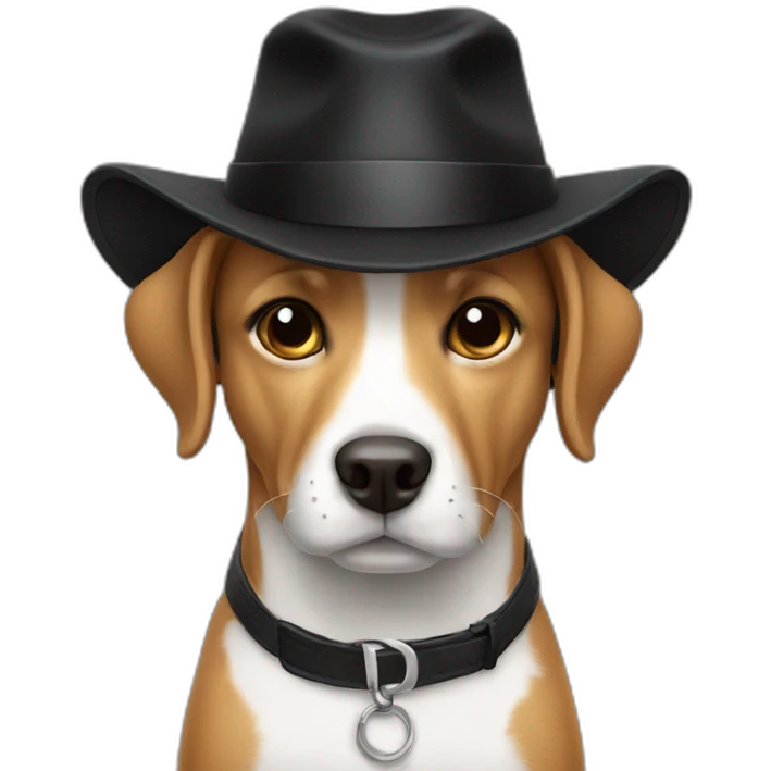 Dog With black hat emoji